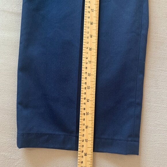 Vintage Aero Mode ALTERED Navy Blue Pleated Uniform Dress Pants Office 80s 90s - Picture 12 of 16